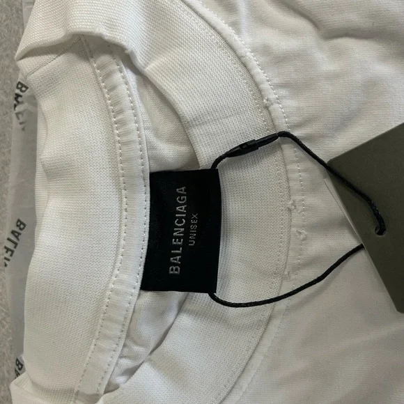 Balenciaga Oversized BB Logo Long Sleeve Shirt White/Black – Size L (Fits XXL) - Picture 2 of 15